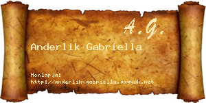 Anderlik Gabriella névjegykártya